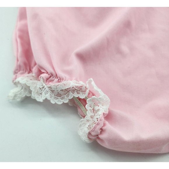 Vtg Baby Girls Pink Tiered Ruffle White Lace Trim Dress/Bloomers RN 50255 Sz 18M - Picture 13 of 16
